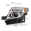 ANZO 11-15 Ford Explorer Projector Headlights w/ Light Bar Chrome Housing w/ Amber light - 111576