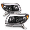 ANZO 06-09 Toyota 4 Runner Projector Headlights Plank Style - Black - 111616