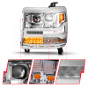 ANZO 16-18 Chevy Silverado 1500 (Factory HID Models ONLY) Full LED Proj Headlights Chrome - Pair - 111623A