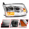 ANZO 09-19 Dodge RAM 1500 / 10-18 2500/3500 LED Proj Headlights SeqSig Chrome - Pair - 111627A