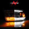 ANZO 09-19 Dodge RAM 1500 / 10-18 2500/3500 LED Proj Headlights SeqSig Chrome - Pair - 111627A
