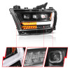 ANZO 19-24 RAM 1500 (New Body/OE Halogen) Full LED Proj Headlights DRL/SeqSig Black - Driver Side - 111628A-L