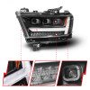 ANZO 19-24 RAM 1500 (New Body/OE Halogen) Full LED Proj Headlights DRL/SeqSig Black - Driver Side - 111628A-L