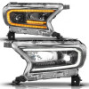 ANZO 19-23 Ford Ranger (Factory Halogen Model) Full LED Proj Headlights Init/DRL/SeqSig Black - Pair - 111632A