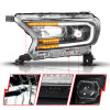 ANZO 19-23 Ford Ranger (Factory Halogen Model) Full LED Proj Headlights Init/DRL/SeqSig Black - Pair - 111632A