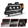 ANZO 15-22 Chevy Colorado Blk Housing Full LED DRL Projector Headlight w/ Sequential Light Bar - 111634