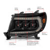 ANZO 05-11 Toyota Tacoma Full LED Proj Headlights White DRL/Init/SeqSig Black - Pair - 111640A