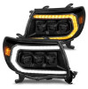 ANZO 05-11 Toyota Tacoma Full LED Proj Headlights White DRL/Init/SeqSig Black - Pair - 111640A