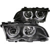 ANZO 1999-2001 BMW 3 Series E46 Projector Headlights w/ Halo Black - 121015