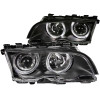 ANZO 1999-2001 BMW 3 Series E46 Projector Headlights w/ Halo Black - 121015