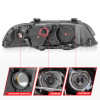 ANZO 1997-2001 BMW 5 Series Projector Headlights w/ Halo Black - 121017
