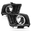 ANZO 2005-2009 Ford Mustang Crystal Headlights w/ Halo Black (CCFL) - 121033