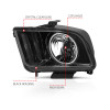 ANZO 2005-2009 Ford Mustang Crystal Headlights w/ Halo Black (CCFL) - 121033