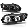 ANZO 2006-2011 Honda Civic Projector Headlights w/ Halo Black (CCFL) - 121062