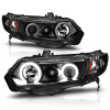 ANZO 2006-2011 Honda Civic Projector Headlights w/ Halo Black (CCFL) - 121062
