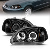 ANZO 1996-1998 Honda Civic Projector Headlights w/ Halo Black - 121068