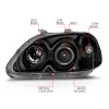ANZO 1996-1998 Honda Civic Projector Headlights w/ Halo Black - 121068