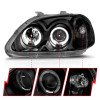 ANZO 1996-1998 Honda Civic Projector Headlights w/ Halo Black - 121068