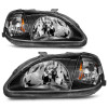 ANZO 1999-2000 Honda Civic Crystal Headlights Black - 121070