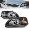 ANZO 1999-2000 Honda Civic Crystal Headlights Black - 121070