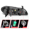 ANZO 2000-2004 Infiniti I30 Projector Headlights w/ Halo Black - 121077