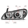 ANZO 2000-2004 Infiniti I30 Projector Headlights w/ Halo Chrome - 121078