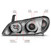 ANZO 2000-2004 Infiniti I30 Projector Headlights w/ Halo Chrome - 121078