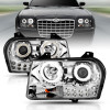 ANZO 2005-2010 Chrysler 300 Projector Headlights w/ Halo Chrome - 121136