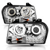 ANZO 2005-2010 Chrysler 300 Projector Headlights w/ Halo Chrome - 121136