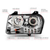 ANZO 2005-2010 Chrysler 300 Projector Headlights w/ Halo Chrome - 121136