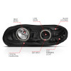 ANZO 1998-2002 Chevrolet Camaro Projector Headlights w/ Halo Black - 121160