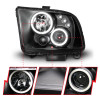 ANZO 2005-2009 Ford Mustang Projector Headlights w/ Halo Black - 121166