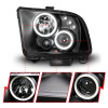 ANZO 2005-2009 Ford Mustang Projector Headlights w/ Halo Black - 121166