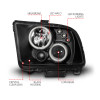 ANZO 2005-2009 Ford Mustang Projector Headlights w/ Halo Black - 121166