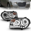 ANZO 2005-2010 Chrysler 300C Projector Headlights w/ Halo Chrome (CCFL) G2 - 121250
