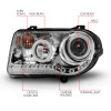 ANZO 2005-2010 Chrysler 300C Projector Headlights w/ Halo Chrome (CCFL) G2 - 121250