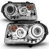 ANZO 2005-2010 Chrysler 300C Projector Headlights w/ Halo Chrome (CCFL) G2 - 121250