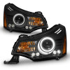 ANZO 2008-2011 Ford Focus Projector Headlights Black - 121272