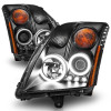 ANZO 2007-2012 Nissan Sentra Projector Headlights Black - 121276