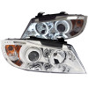 ANZO 2006-2008 BMW 3 Series E90-E91 Projector Headlights w/ Halo w/ LED Bar Chrome (CCFL) - 121336