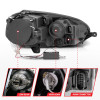 ANZO 2006-2009 Volkswagen Rabbit Projector Headlights w/ Halo Black (CCFL) - 121345