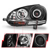 ANZO 2006-2009 Volkswagen Rabbit Projector Headlights w/ Halo Black (CCFL) - 121345