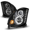 ANZO 2003-2007 Infiniti G35 Projector Headlights w/ Halo Black (CCFL) (HID Compatible) - 121363
