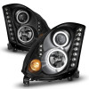 ANZO 2003-2007 Infiniti G35 Projector Headlights w/ Halo Black (CCFL) (HID Compatible) - 121363