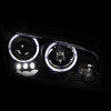 ANZO 2006-2010 Dodge Charger Projector Headlights w/ Halo Black - 121381