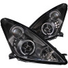 ANZO 2000-2005 Toyota Celica Projector Headlights w/ Halo Black - 121387