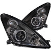 ANZO 2000-2005 Toyota Celica Projector Headlights w/ Halo Black - 121387