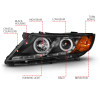 ANZO 2011-2013 Kia Optima Projector Headlights w/ Halo Black (CCFL) - 121460