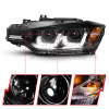 ANZO 2012-2015 BMW 3 Series Projector Headlights w/ U-Bar Black - 121504