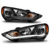 ANZO 2013-2015 Hyundai Genesis Projector Headlights w/ Plank Style Design Black (HID Compatible) - 121511